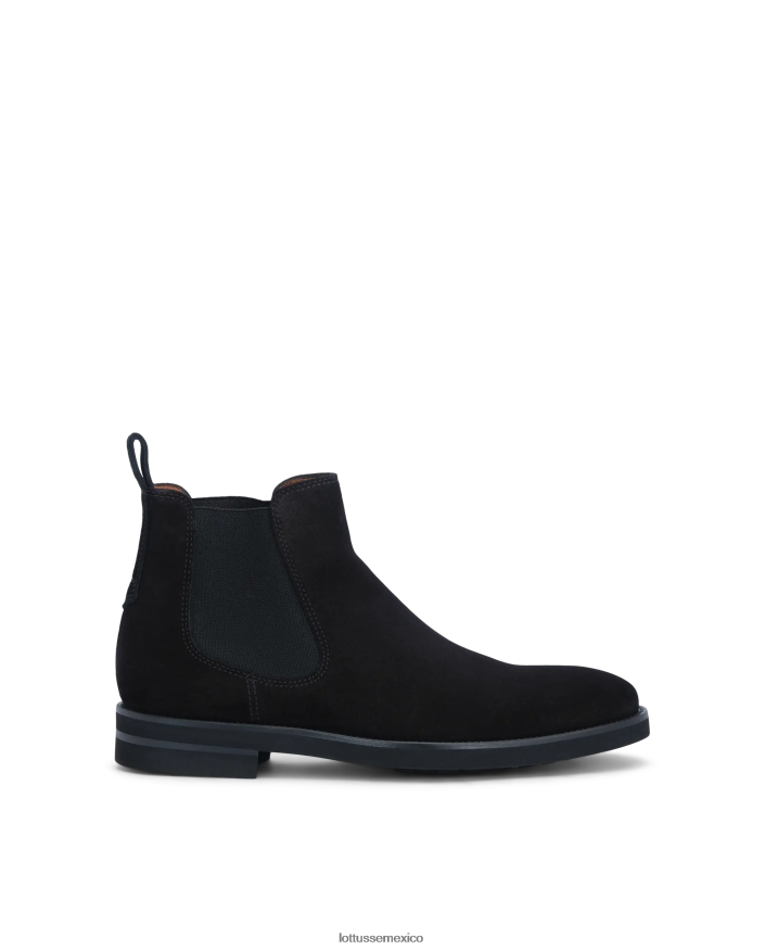 negro Lottusse hombres botas holborn de ante de becerro PNBVJ0146