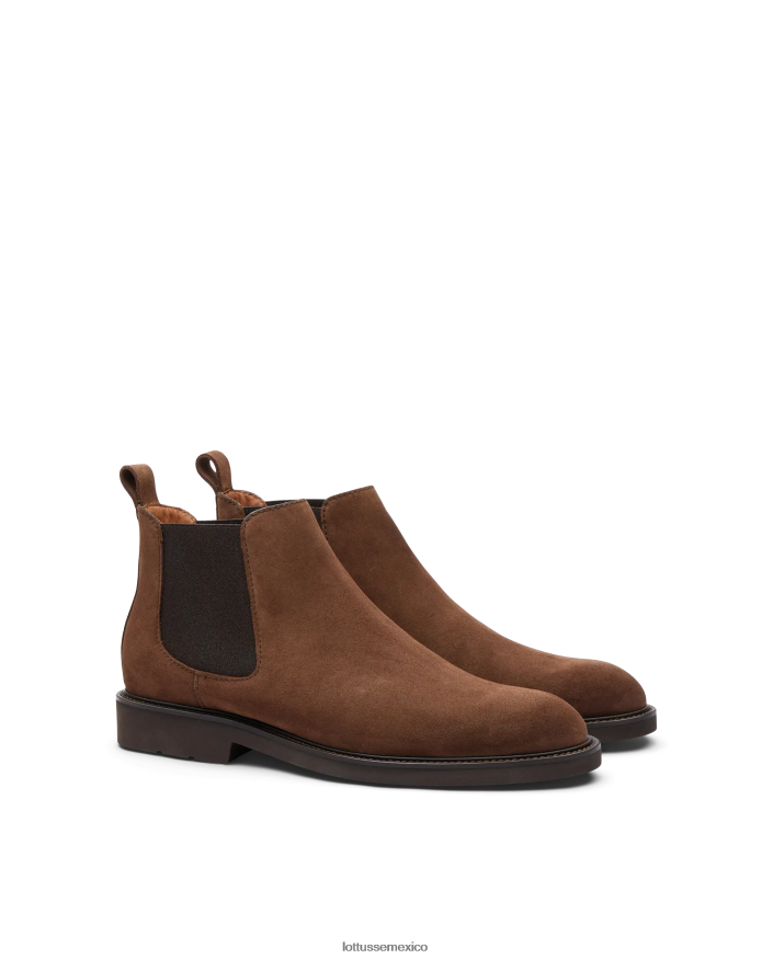 marrón Lottusse hombres botas baltimore de ante de becerro elásticas PNBVJ0155