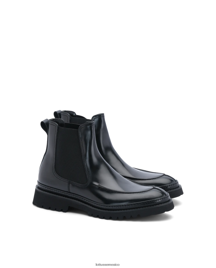 negro Lottusse hombres botas covent de becerro elásticas PNBVJ0174