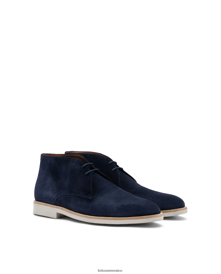 azul marino Lottusse hombres botines venecia de ante de becerro PNBVJ090