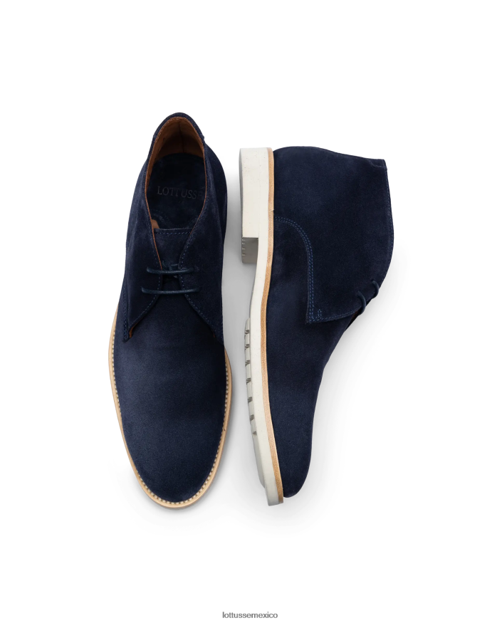 azul marino Lottusse hombres botines venecia de ante de becerro PNBVJ090