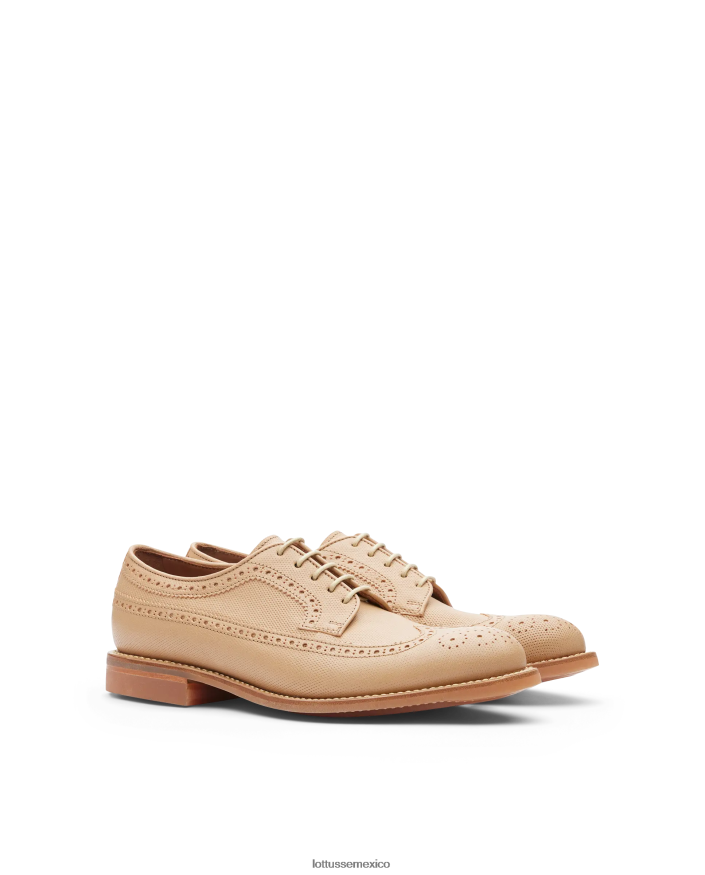 beige Lottusse hombres Derby de piel de canguro con relieve de Walton PNBVJ067