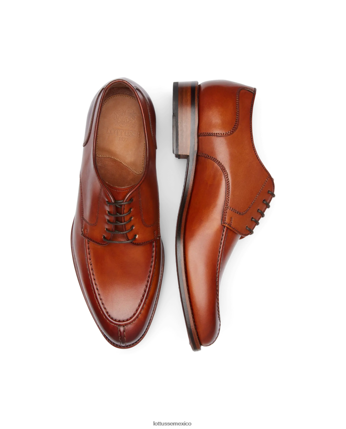marrón Lottusse hombres derby de becerro de anilina con corteza premium PNBVJ066