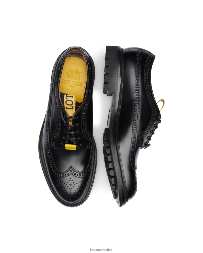 negro Lottusse hombres derby de ternera con anilina y corteza de cítricos PNBVJ058