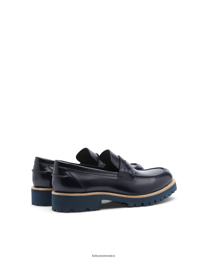 azul marino Lottusse hombres mocasines covent de becerro brillante PNBVJ091