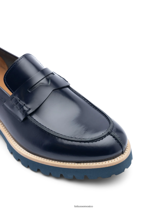 azul marino Lottusse hombres mocasines covent de becerro brillante PNBVJ091