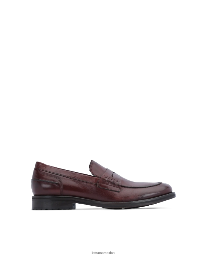 granate Lottusse hombres Mocasines Orwell de piel de becerro color burdeos PNBVJ0168