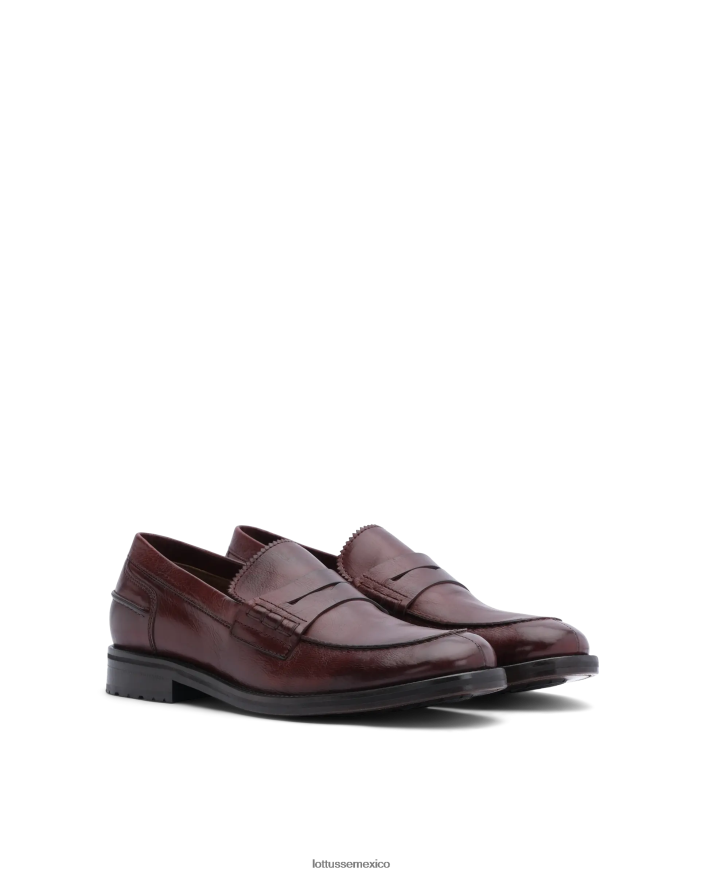 granate Lottusse hombres Mocasines Orwell de piel de becerro color burdeos PNBVJ0168