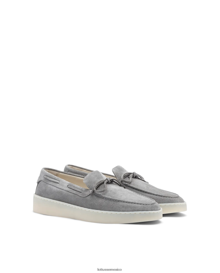 gris plomo Lottusse hombres mocasines fornells de ante y becerro PNBVJ073
