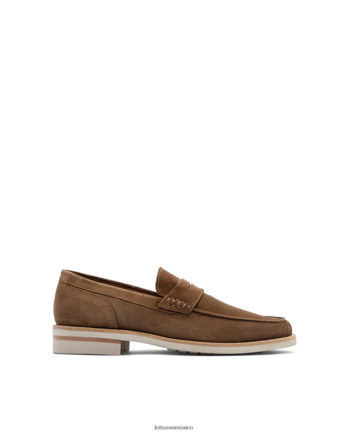 marrón Lottusse hombres mocasines de becerro con relieve Venecia PNBVJ081