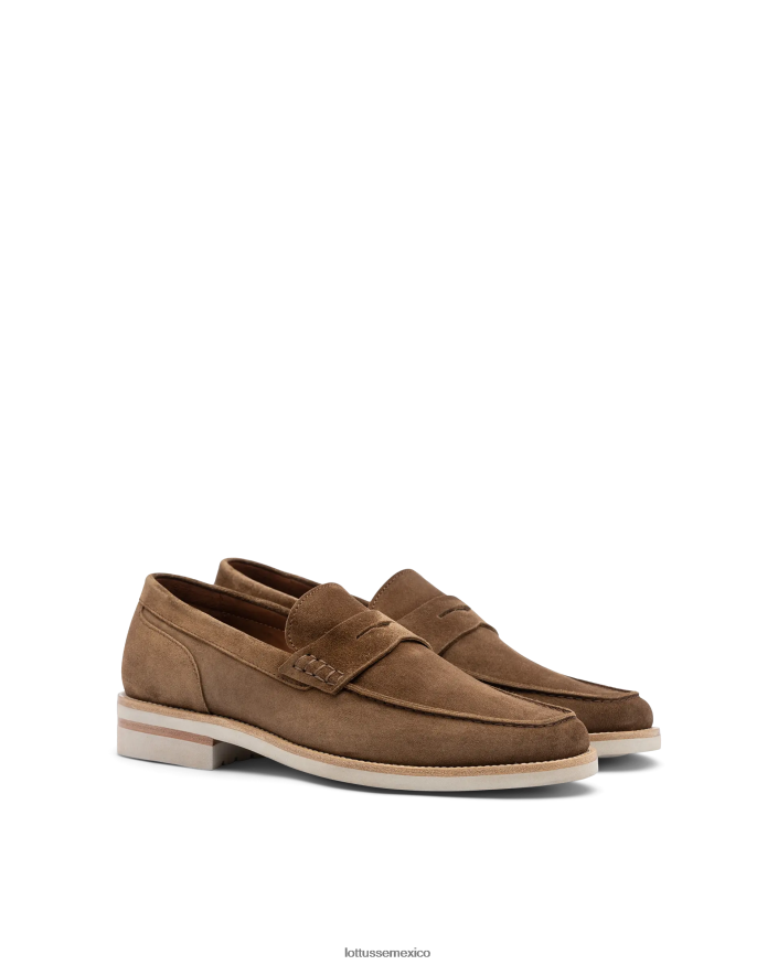 marrón Lottusse hombres mocasines de becerro con relieve Venecia PNBVJ081