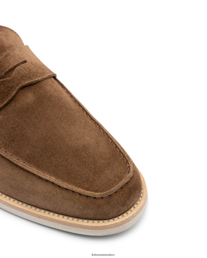 marrón Lottusse hombres mocasines de becerro con relieve Venecia PNBVJ081