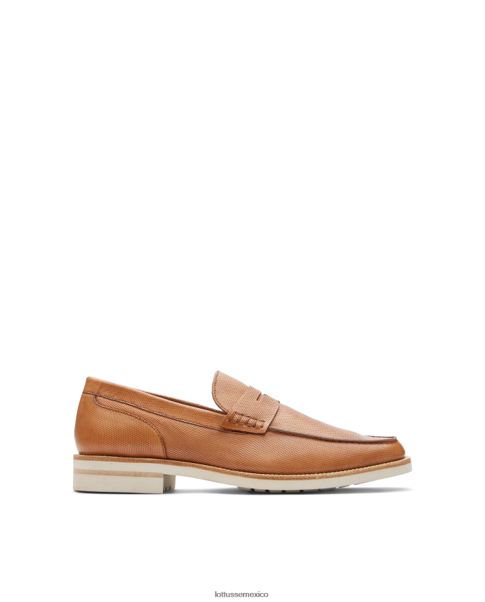 marrón Lottusse hombres mocasines de becerro con relieve Venecia PNBVJ082
