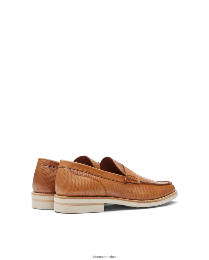 marrón Lottusse hombres mocasines de becerro con relieve Venecia PNBVJ082