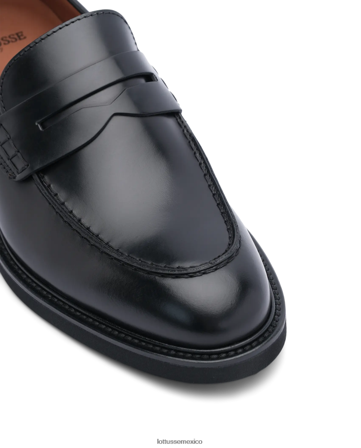 negro Lottusse hombres mocasines baltimore de becerro brillante PNBVJ0163