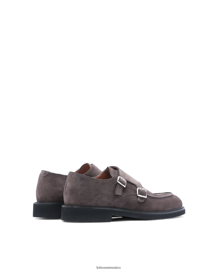 gris Lottusse hombres zapatos monje baltimore de ante de becerro PNBVJ0165