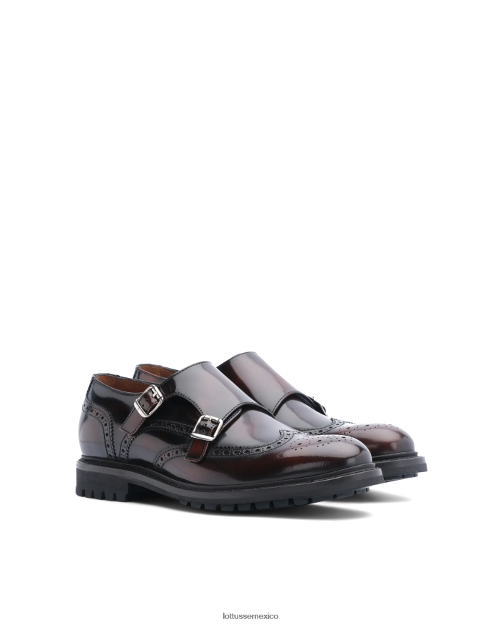 marrón Lottusse hombres zapatos monje walton de becerro PNBVJ041