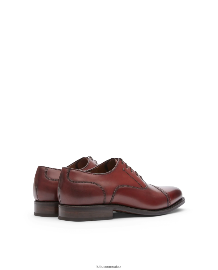 negro Lottusse hombres Oxford de becerro anilina con corteza burdeos premium PNBVJ052