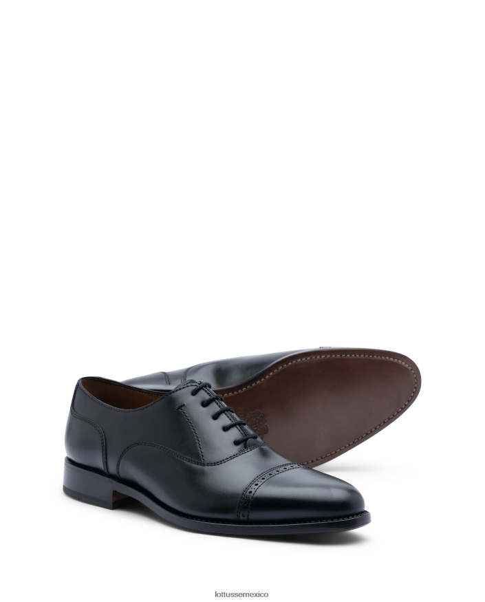negro Lottusse hombres Oxford de becerro de anilina con corteza premium PNBVJ050