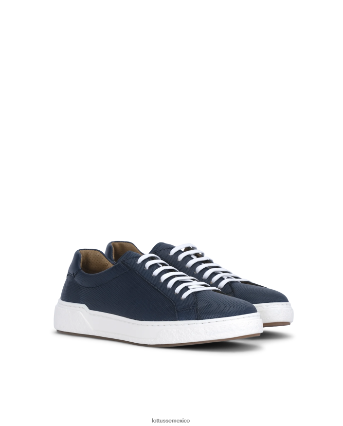 azul marino Lottusse hombres zapatillas torino de becerro con relieve PNBVJ083