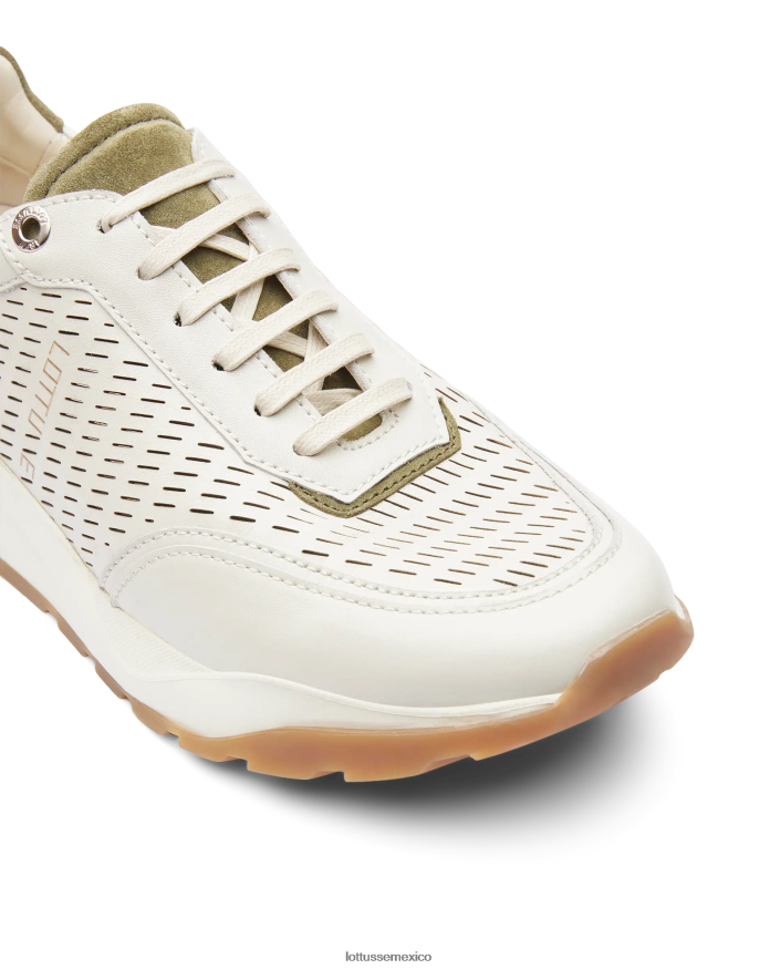 blanquecino Lottusse hombres zapatillas osaka de pantorrilla suave PNBVJ0123