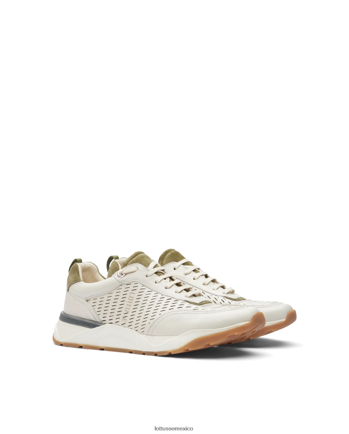 blanquecino Lottusse hombres zapatillas osaka de pantorrilla suave PNBVJ0123