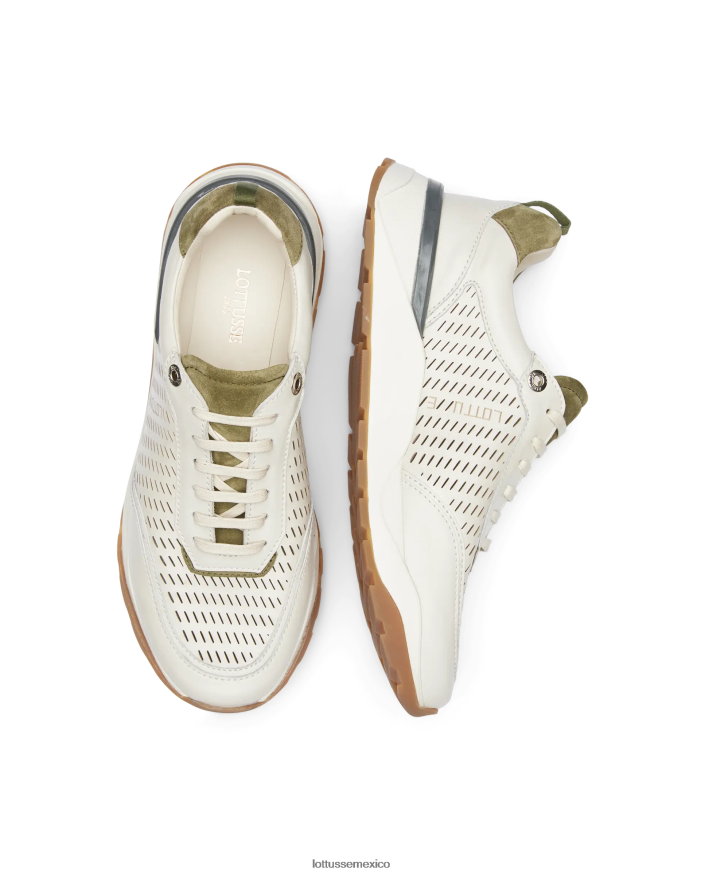 blanquecino Lottusse hombres zapatillas osaka de pantorrilla suave PNBVJ0123