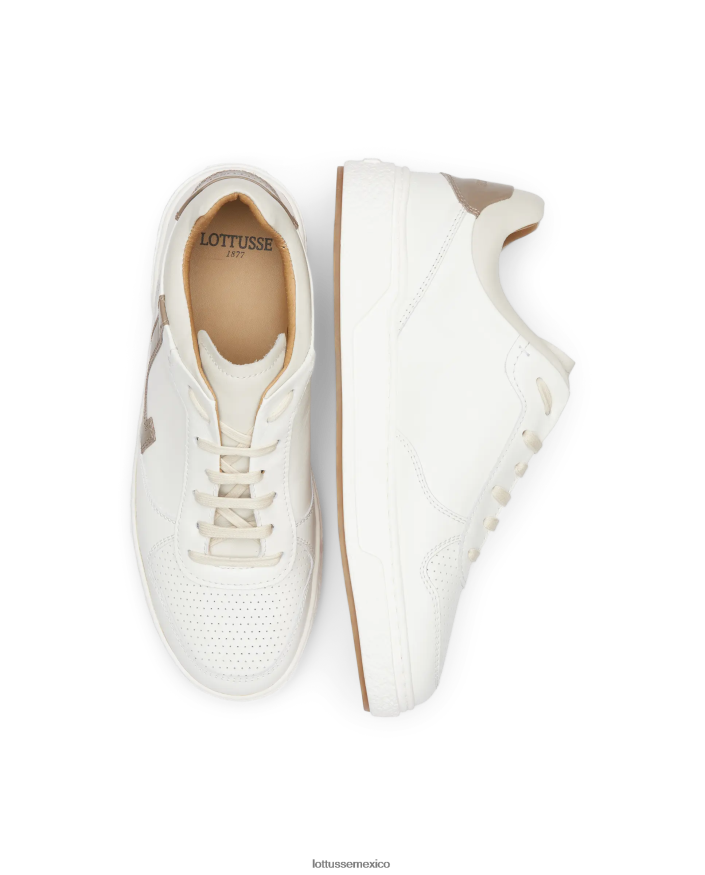 blanquecino Lottusse hombres zapatillas torino de becerro de grano liso PNBVJ0192