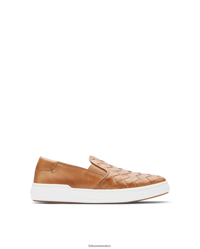 natural Lottusse hombres zapatillas torino de piel y malla de becerro PNBVJ0117