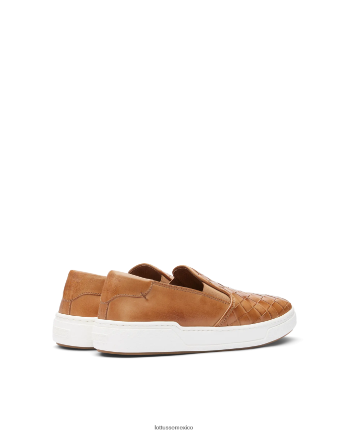 natural Lottusse hombres zapatillas torino de piel y malla de becerro PNBVJ0117