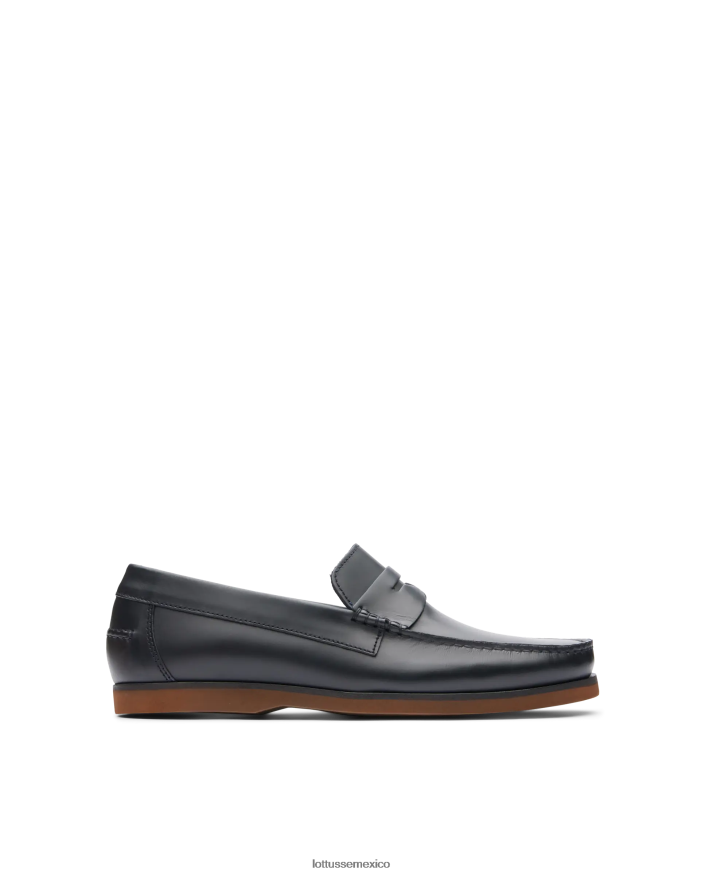 azul marino Lottusse hombres náuticos Ocean Wax de becerro PNBVJ0102