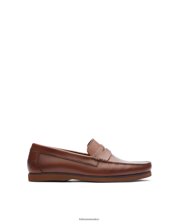 marrón Lottusse hombres náuticos Ocean Wax de becerro PNBVJ0104