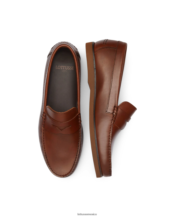 marrón Lottusse hombres náuticos Ocean Wax de becerro PNBVJ0104