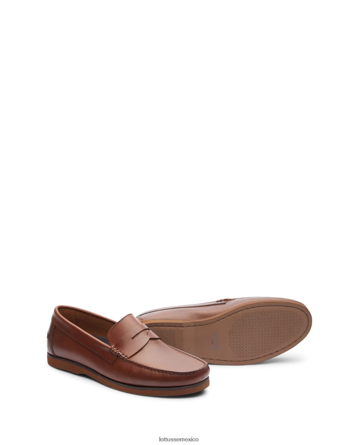 marrón Lottusse hombres náuticos Ocean Wax de becerro PNBVJ0104