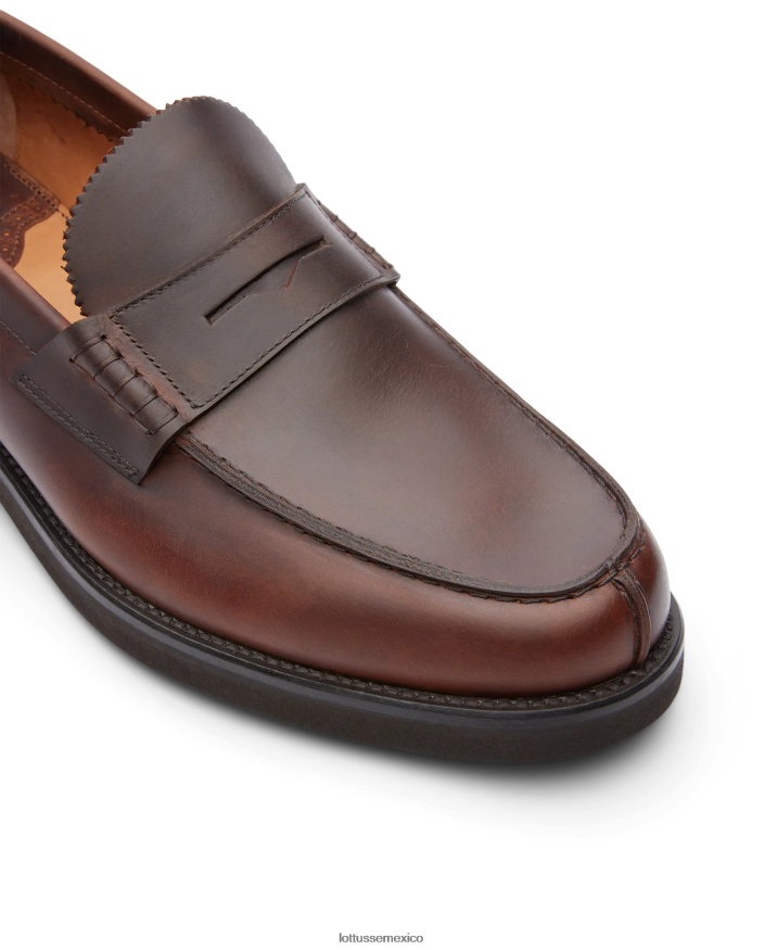 marrón Lottusse hombres zapatos náuticos de becerro encerado Daytona PNBVJ0134