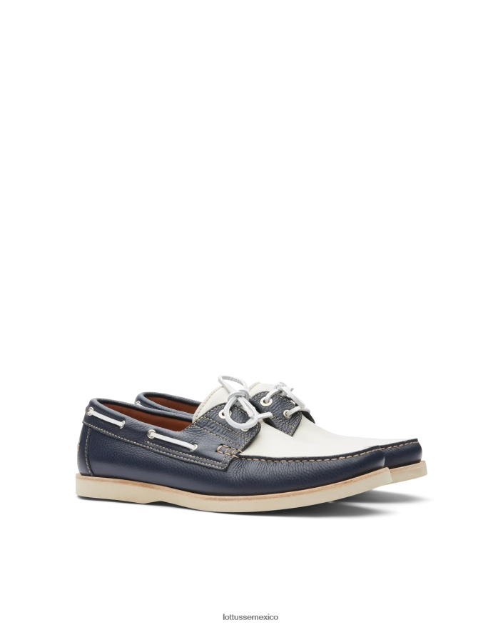 multicolor Lottusse hombres zapatos náuticos de becerro con grano océano PNBVJ0121