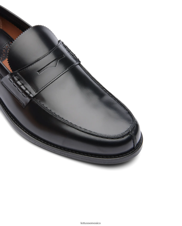 negro Lottusse hombres náuticos daytona de becerro brillante PNBVJ03