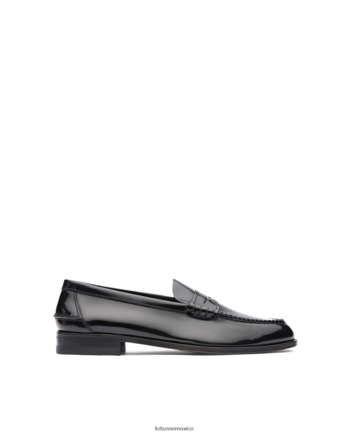 negro Lottusse hombres zapatos náuticos de becerro con carpeta pulida Liberty PNBVJ032