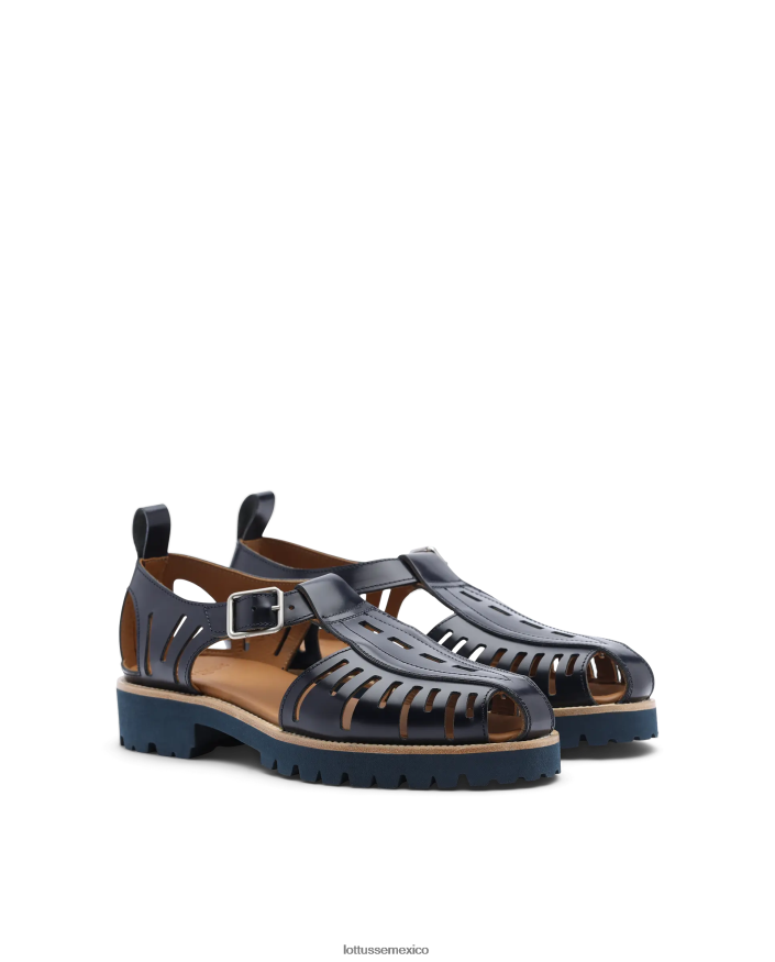 azul marino Lottusse hombres zapatos covent de gelatina becerro brillante PNBVJ094