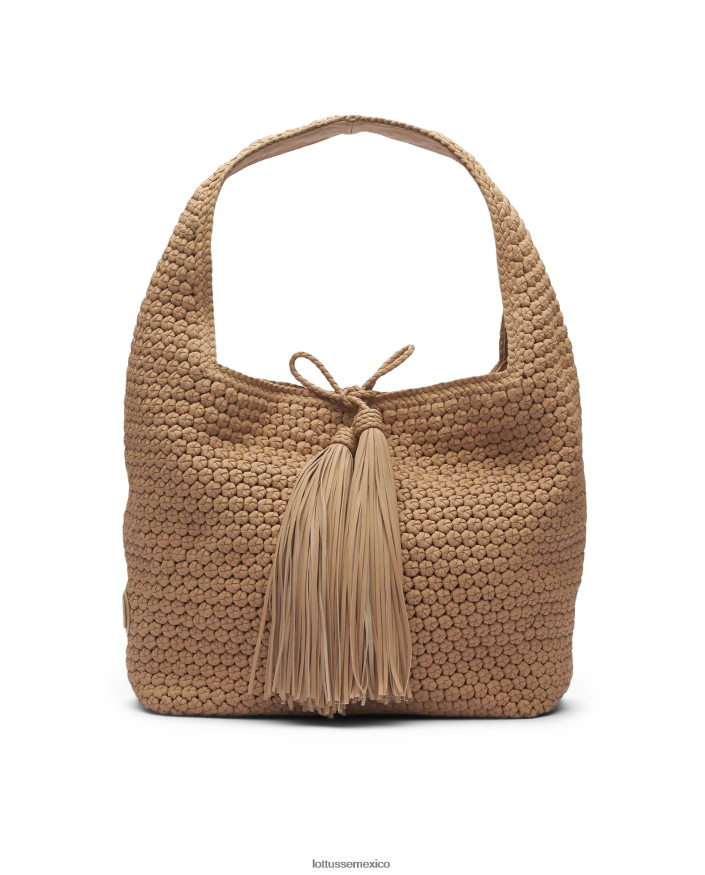 beige Lottusse mujer noodbag bolso hobo suave de cordero merino natural PNBVJ0343
