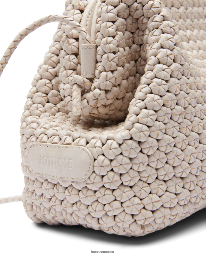 blanquecino Lottusse mujer bolso de mano suave de cordero merino noodbag PNBVJ0345