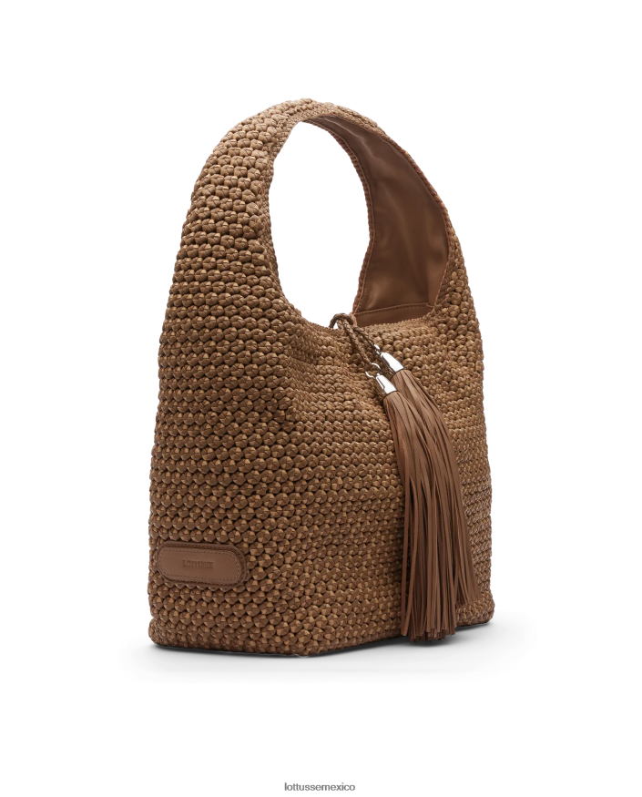 marrón Lottusse mujer noodbag merino cordero suave hobo PNBVJ0359