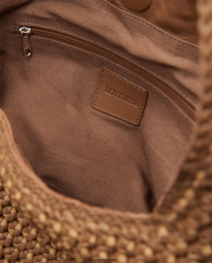 marrón Lottusse mujer noodbag merino cordero suave hobo PNBVJ0359