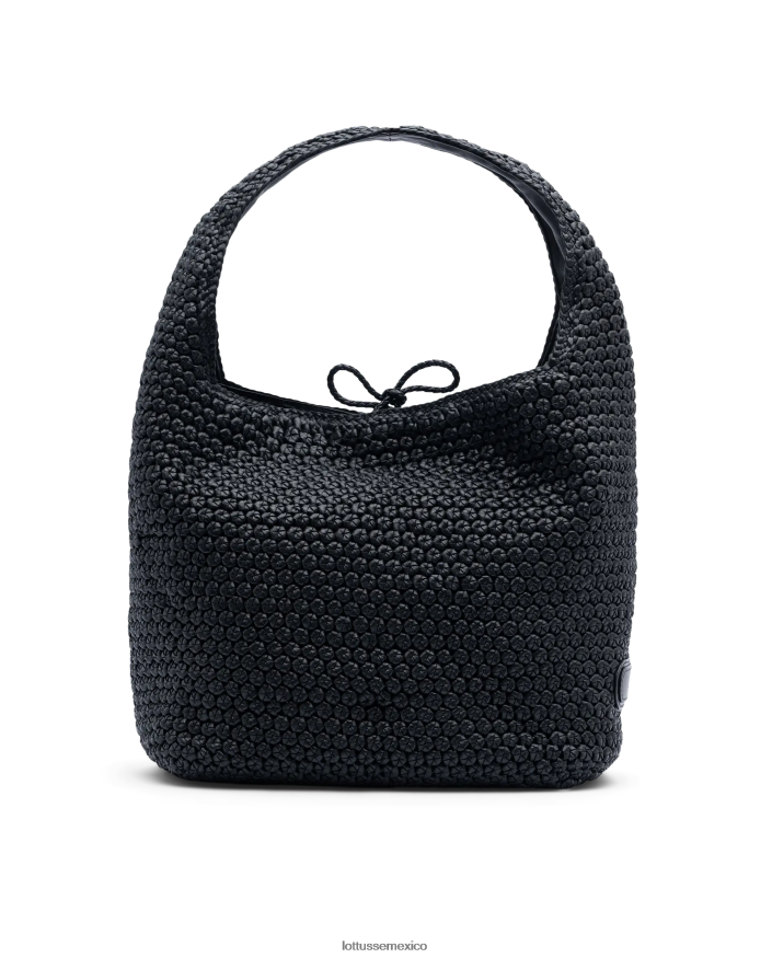 negro Lottusse mujer noodbag merino cordero suave hobo PNBVJ0358