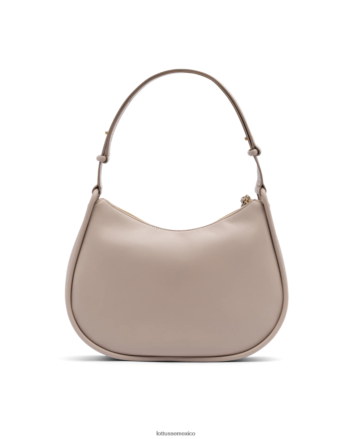 beige Lottusse mujer bolso de hombro suave de cordero serena PNBVJ0333