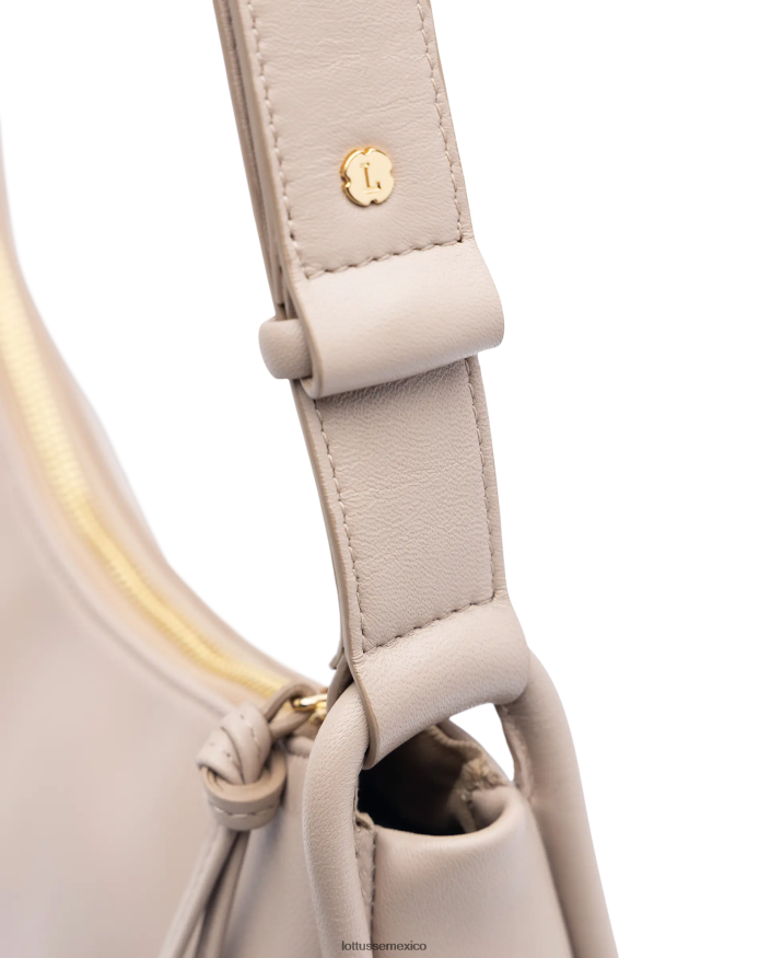 beige Lottusse mujer bolso de hombro suave de cordero serena PNBVJ0333
