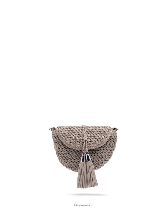 beige Lottusse mujer bolso bandolera suave de cordero merino noodbag PNBVJ0342