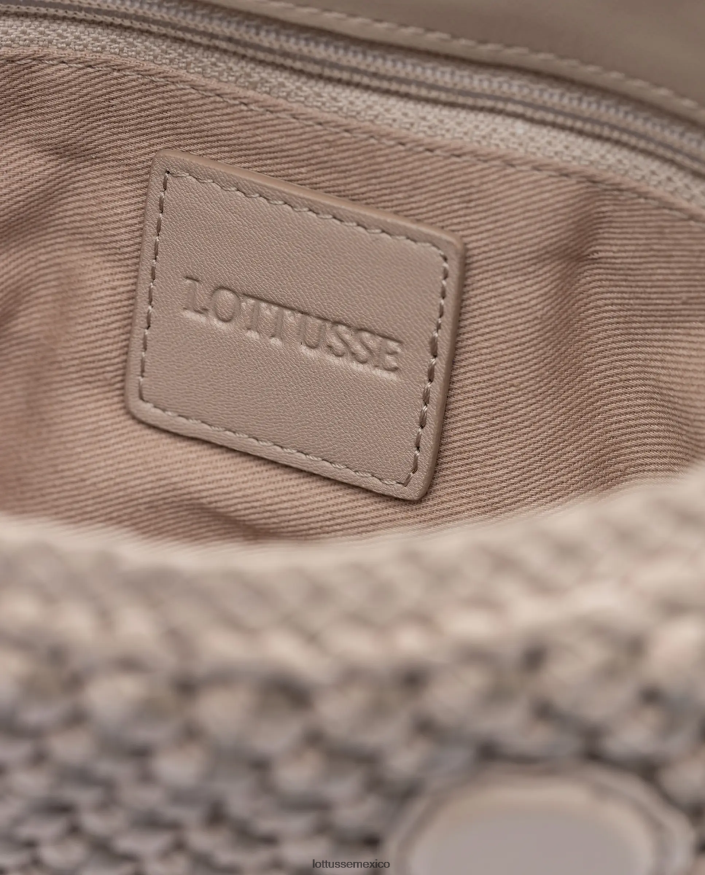 beige Lottusse mujer bolso bandolera suave de cordero merino noodbag PNBVJ0342