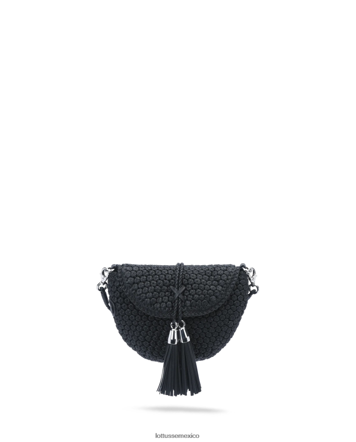 negro Lottusse mujer bolso bandolera suave de cordero merino noodbag PNBVJ0336