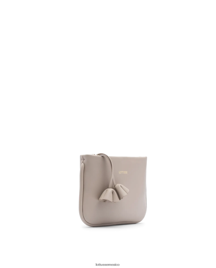 beige Lottusse mujer bolso serena de piel de becerro con asa superior PNBVJ0335